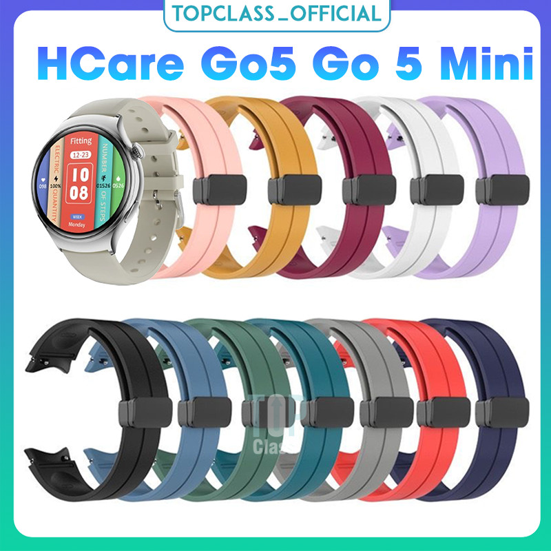 สายนาฬิกาซิลิโคนหรูหราและมีสไตล์พร้อมหัวเข็มขัดแบบพับได้สําหรับ HCare Go5 Go 5 Mini Smartwatches