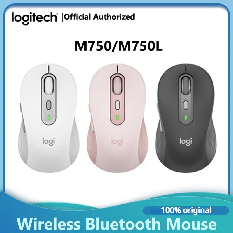 Logitech M750 Silent Wireless Mouse Bluetooth Office Mouse รองรับสวิตช์อุปกรณ์สูงสุด 3 สําหรับ Mac/W