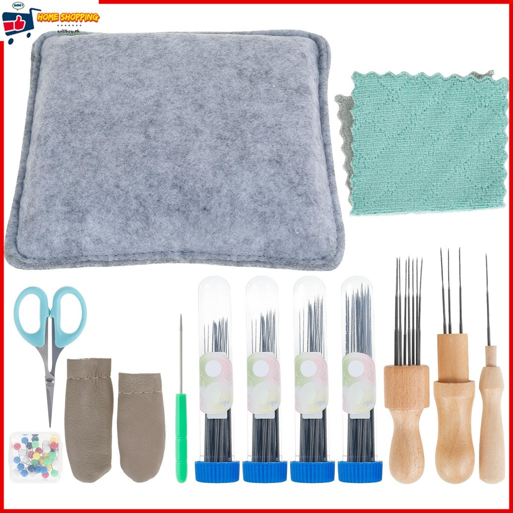 113 ชิ้นเข็ม Felting ชุดเครื่องมือ DIY ขนสัตว์ Felt Needling ชุดเครื่องมือเข็ม Felt Starter Kit สําหรับผู้เริ่มต้น SHOPTKC8184