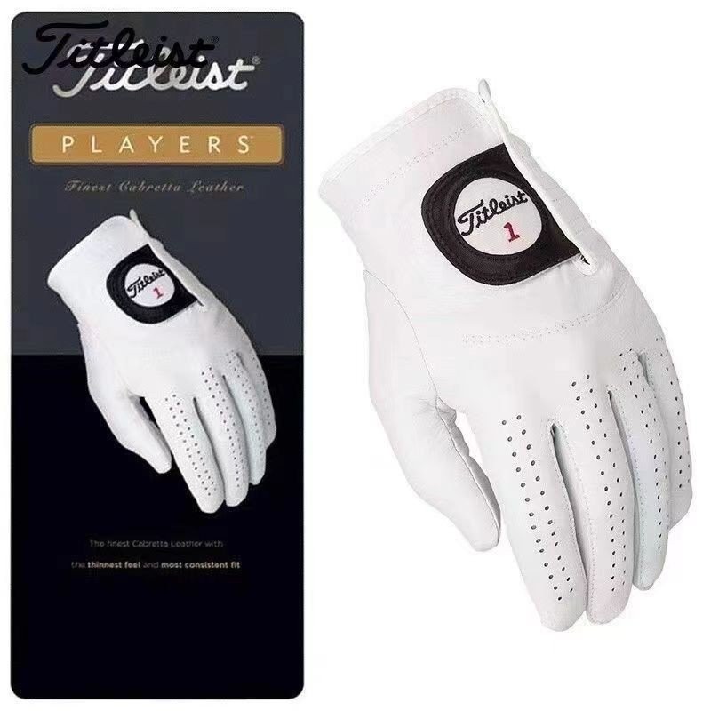 ในสต็อก ✨ ถุงมือกอล์ฟ Titleist Lambskin สำหรับผู้เล่น หนังแท้ สบาย ระบายอากาศได้ดี สำหรับมือซ้าย