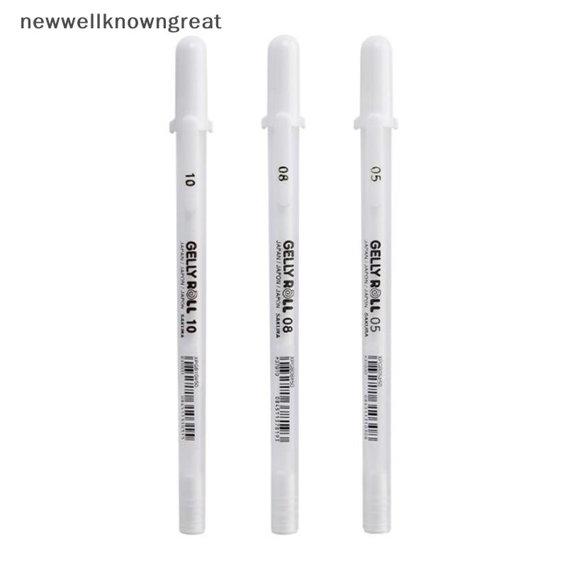 ใหม่wellknowngreat Sakura Gelly Roll ปากกาเจลสีขาว 0.5 มม.0.8 มม.1.0 มม.High Light Marke ปากกากระดาษแข็งสีดํา Art จิตรกรรมปากกาสีขาว CAD