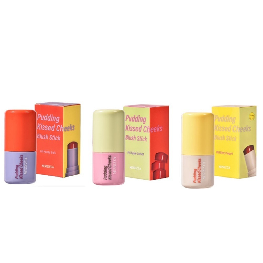 Merrez'ca PuddingKissedCheeksBlushStick เมอร์เรซกาพุดดิ้งคิสส์ชีคบลัชสติ๊ก8.5g.
