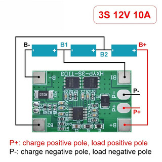 3S 10A BMS Li-ion แบตเตอรี่ลิเธียม 18650 Charger PCB BMS แผ่นป้องกัน 12V 11.1V 12.6V ป้องกันการชาร์จ