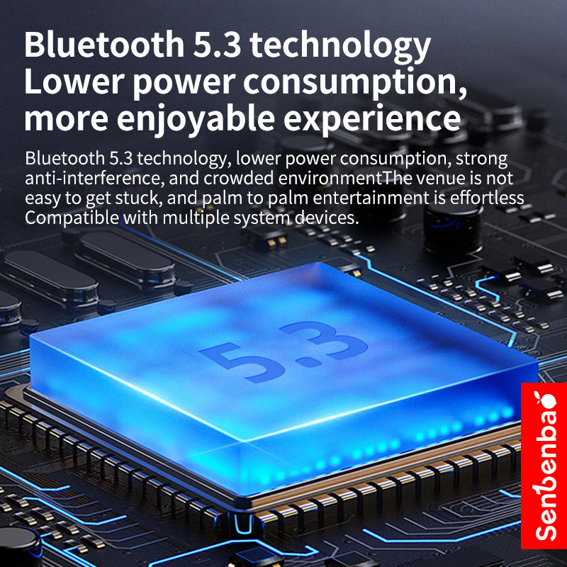 Senbenbao j2 หูฟังไร้สายบลูทูธTWS Miniหูฟังบลูทูธ 5.3 Touch Controlอายุการใช้งานแบตเตอรี่ยาวนานHDหูฟังตัดเสียงรบกวนพร้อมไมโครโฟน