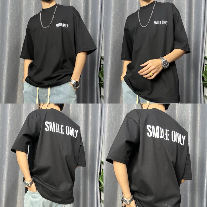 【ส่งจากไทย】เสื้อยืด Oversize cotton ลายSmileมินิมอล