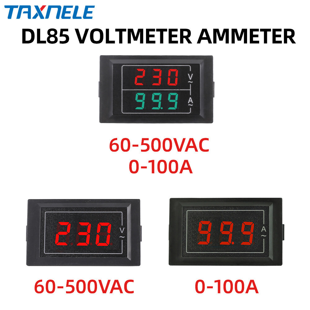 Taxnele เครื่องตรวจจับแรงดันไฟฟ้า AC 60-500V 110V 220V 380V 100A หน้าจอคู่ LED
