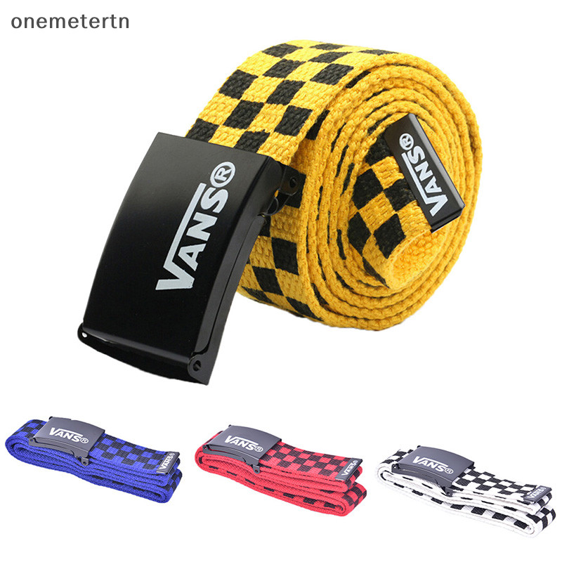 Oyr VANS เข็มขัด ผ้าแคนวาส พิมพ์ลายตัวอักษร แฟชั่น สําหรับผู้ชาย และผู้หญิง