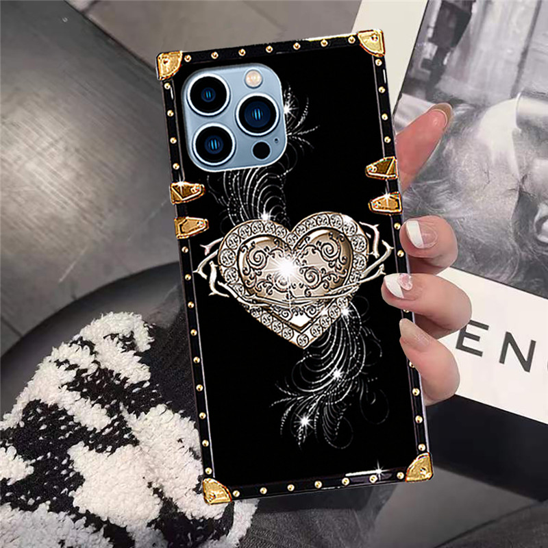 SAMSUNG ปลอกสําหรับSamsung S25 Ultra S24 Ultra S23Ultra S22Ultra S21+ S23 FE S10 5G S10+ Note20 Note10 + Note9 แฟชั่นLuckyปลาคาร์พรูปแบบสแควร์เคสโทรศัพท์ฝาครอบป้องกัน - รูปที่ 5