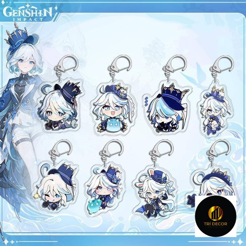 FURINA GENSHIN IMPACT พวงกุญแจเกมของขวัญ chibi Micca น่ารักอะคริลิคอะนิเมะ