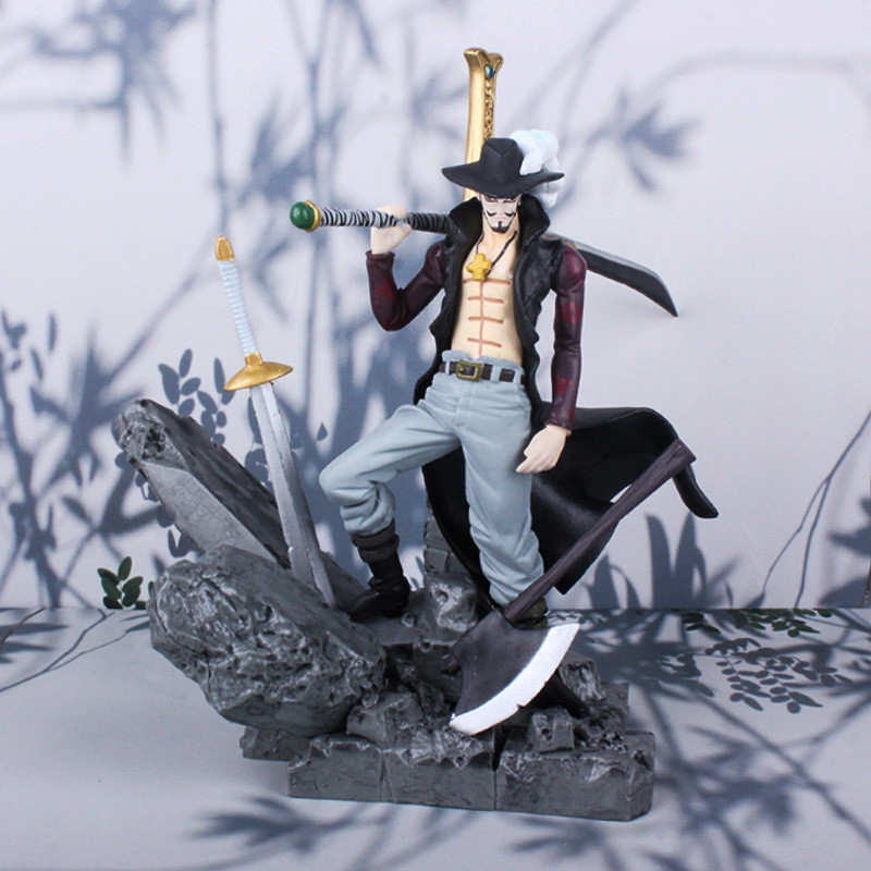 โมเดลฟิกเกอร์ PVC รูปปั้นอนิเมะ One Piece Mihawk ขนาด 17 ซม. เหมาะกับของขวัญ สําหรับตกแต่งห้องเด็ก