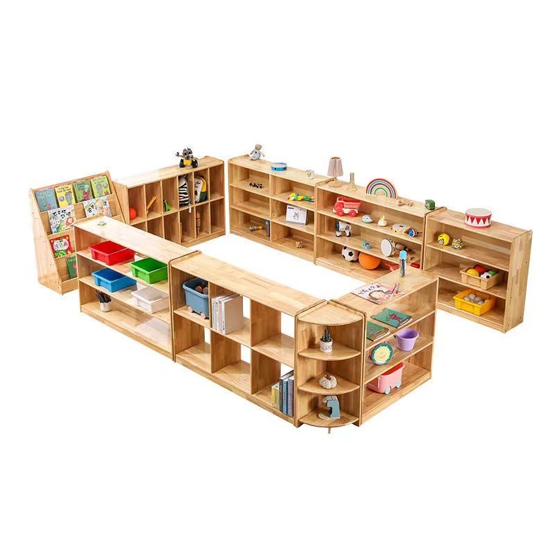 120cm ชั้นวางของเล่น ไม้จริง มอนเตสซอรี่ 2 ชั้น  Montessori Shelf/Rack 2-Tier Solid Wood storage cabinet