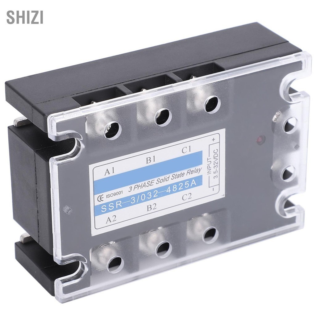 ShiZi 3 เฟส SSR DC AC 480V 25A Solid State Relay อุตสาหกรรมอุปกรณ์ SSR-3/032-4825A