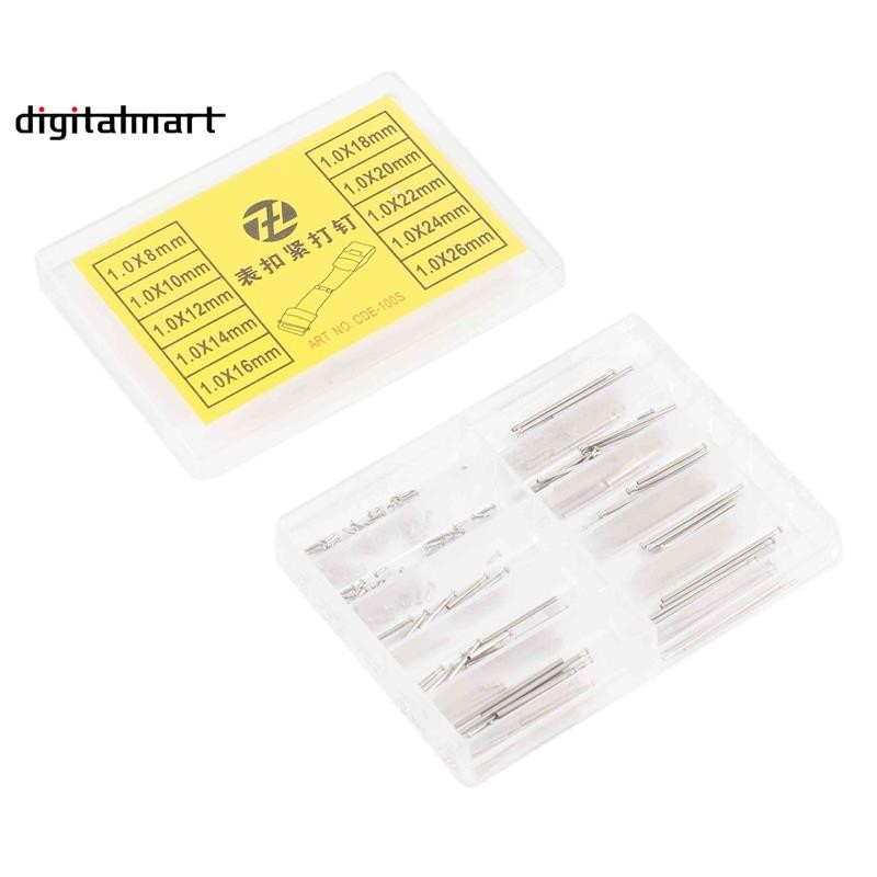 [digitalmart] หมุดแรงดันท่อ และหมุดย้ํา สําหรับสายนาฬิกาข้อมือ 1.0 มม. 100 ชิ้น