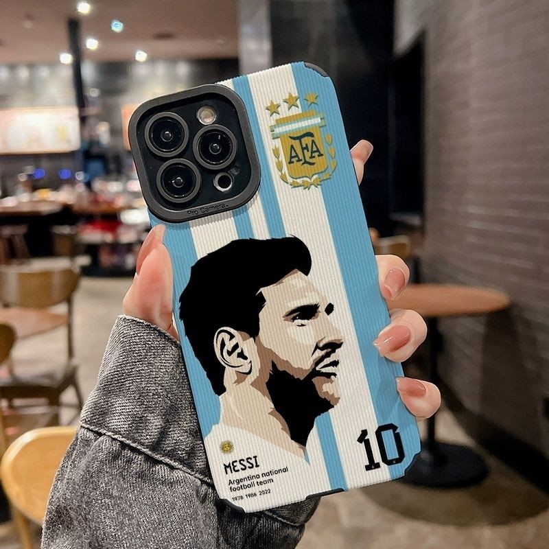 เคสสําหรับ Iphone 14PRO/15/16Promax 11Promax/11 12/13/6/7/8plus XR Xmax Soccer star Messi C. เคสโทรศัพท์ Lo Neymar หนังแกะแบบรวมทุกอย่าง ฝาครอบป้องกันแบบนุ่มป้องกันการตก