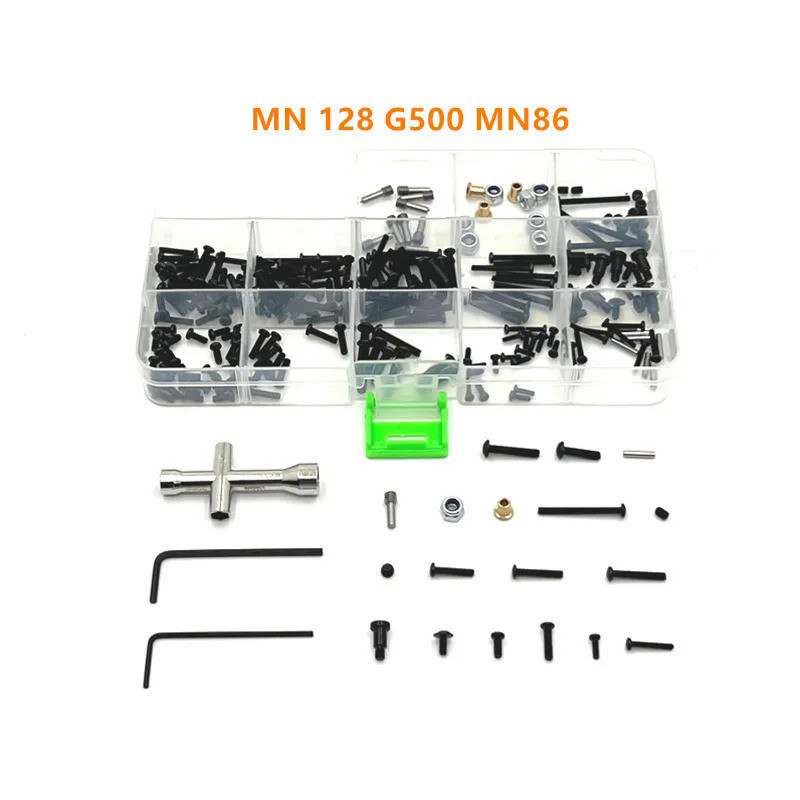 ชุดสกรูโลหะ 1/12 MN128 MN86 G500 1/16 สําหรับซ่อมรถบังคับ