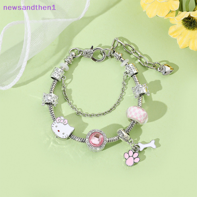Newsandthen1 Kuromi Ch สร้อยข้อมือ Sanrio การ์ตูน ฟิกเกอร์ จี้ โซ่มือ ลูกปัด Diy กําไลข้อมือ สําหรับผู้หญิง แฟชั่น เครื่องประดับ ของขวัญ ดี