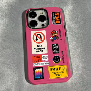 ใหม ่ อินเทรนด ์ Mario ป ้ ายรูปแบบโทรศัพท ์ สําหรับIPhone 15 13 14 12 11 X XR Xs Max 14pro Se2020 7/8 Plusซิลิโคนกันกระแทกขอบสี ่ เหลี ่ ยมกรอบกรณี