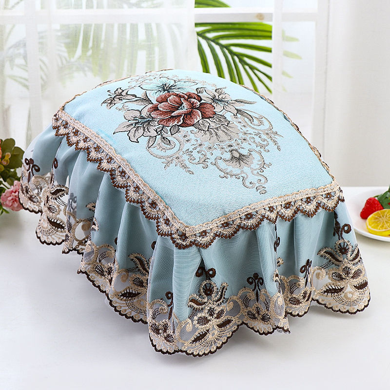 Hot Sale#Pastoral Oval Rice Cooker Cover Multi-Functional European Cover Towel Fabric Craft Lace Rice Cooker Household Cover Cloth Dust CoverMQ4L ADTD