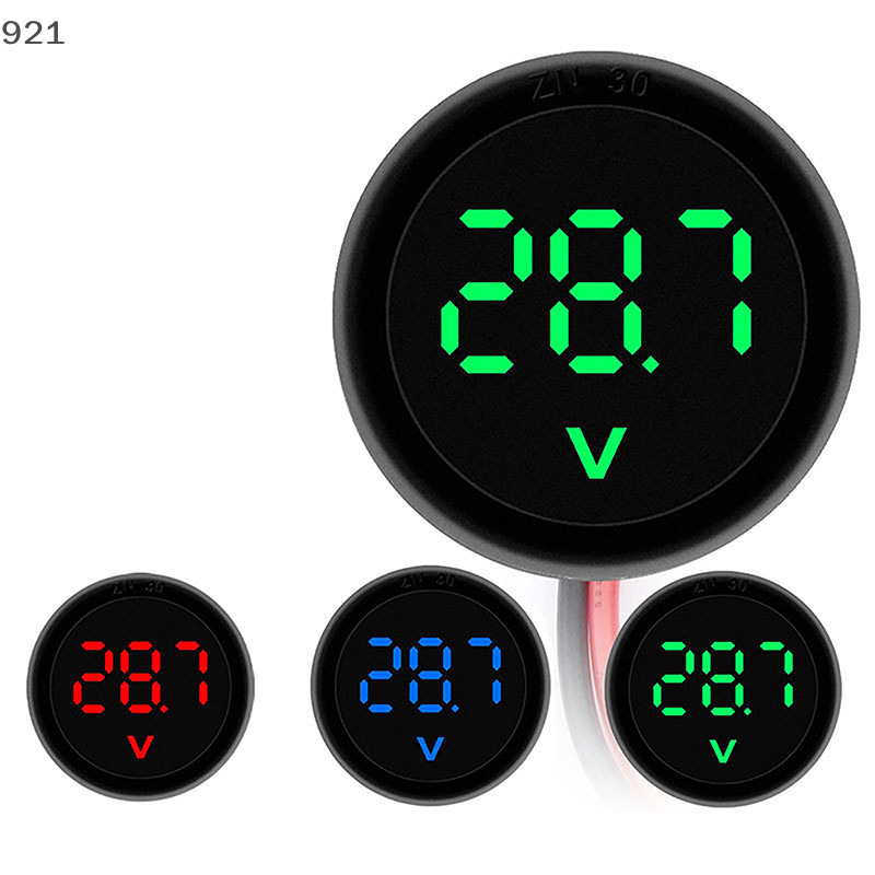 Nuannubbb DC 4-100V จอแสดงผล LED ดิจิทัล ทรงกลม สองสาย โวลต์มิเตอร์ DC ดิจิตอล แรงดันไฟฟ้า ในรถยนต์ มิเตอร์กระแสไฟ โวลต์ เครื่องตรวจจับ เครื่องทดสอบ มอนิเตอร์ แผงหน้าปัด สินค้าขายดี