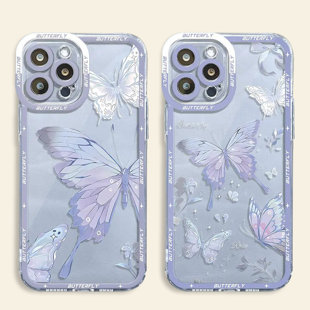 สวยผีเสื้อศิลปะเคสโทรศัพท์สําหรับxiaomi Poco F5 X5 X6 X4 X3 M6 F6 Pro F3 Mi 11 Lite 5G NE Mi 14 13T 13 12T 11T 12 10T 10 Proซิลิโคนนุ่มฝาครอบโปร่งใส