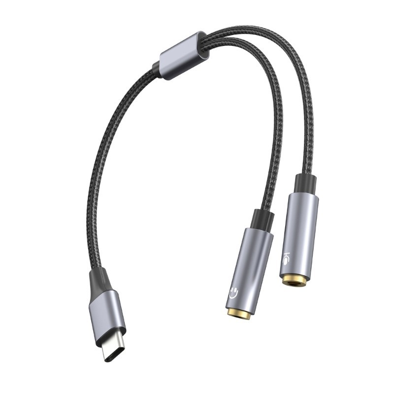 Bon สายแปลงหูฟัง 3 5 มม. USB C ชุดหูฟังไมโครโฟนอะแดปเตอร์แยก