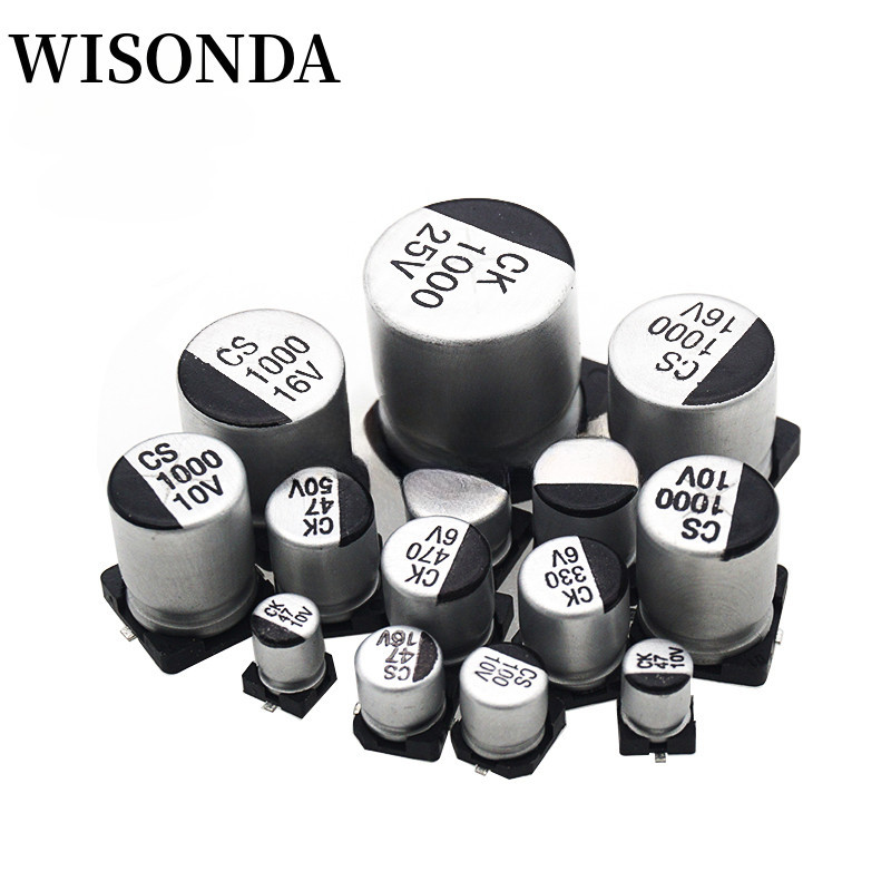 10pcs SMD อลูมิเนียม Electrolytic Capacitor 6.3V 10V 16V 25V 35V 50V 1UF 2.2UF 4.7UF 10UF 22UF 47UF 100UF 220UF 330UF 470UF 1000UF