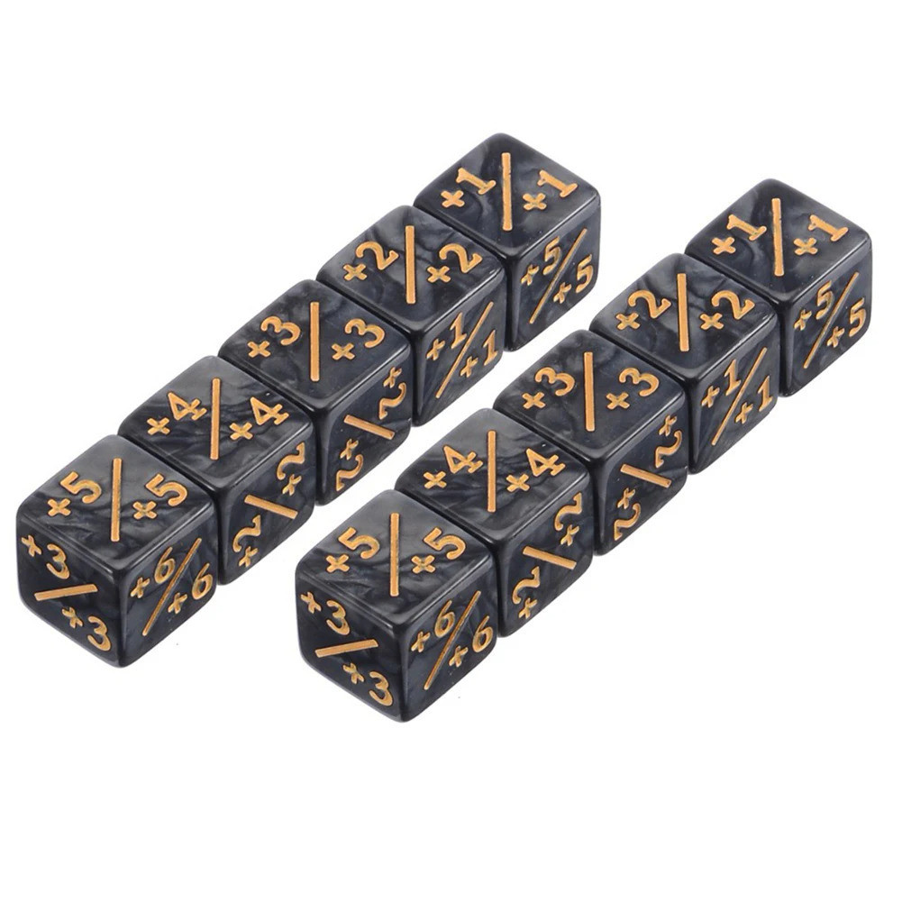10 Pieces 6 Sided Counters Dice Toy Compatible with CCG/Card Counters Token Dice Arithmetic Dice for