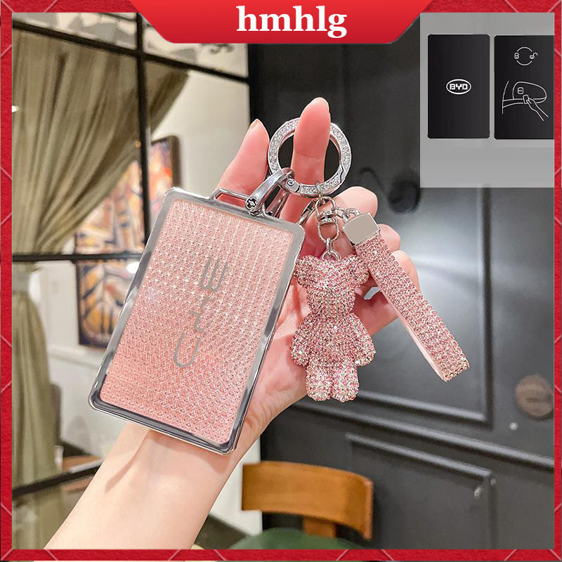 Bling Glitter TPU รถ Remote Key กรณีเชลล ์ Fob NFC สมาร ์ ทการ ์ ดสําหรับ BYD ATTO 3 / Dolphin / ซีล BYD Auto EV