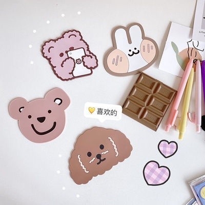 richhome แผ่นรองแก้ว ที่รองแก้ว ซิลิโคน  ลายการ์ตูน - รูปที่ 5