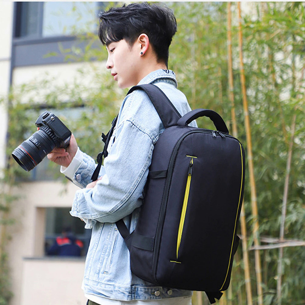 Professional กระเป ๋ ากล ้ องความจุขนาดใหญ ่ ไนลอนกันน ้ ําทนต ่ อการสึกหรอการถ ่ ายภาพกระเป ๋ าเป ้ สะพายหลังสําหรับ Canon, Nikon, Sony, Fuji