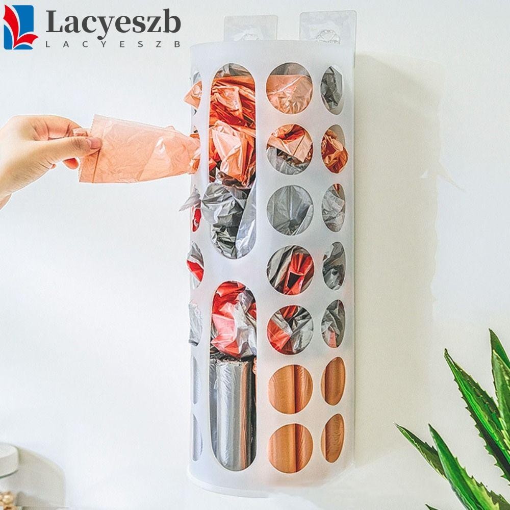 Lacyeszb ถุงขยะ Dispenser,สกัดถุงขยะสีขาวกล ่ องเก ็ บสะดวกพับReusable Wall Mount Grocery Storageผู ้ ถือห ้ องครัว