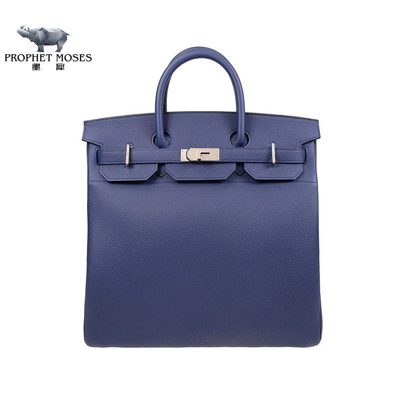 Hermes/Hermes Luxury Women's Bag Birkin Blue Togo Leather HAC A DOS Handbag
