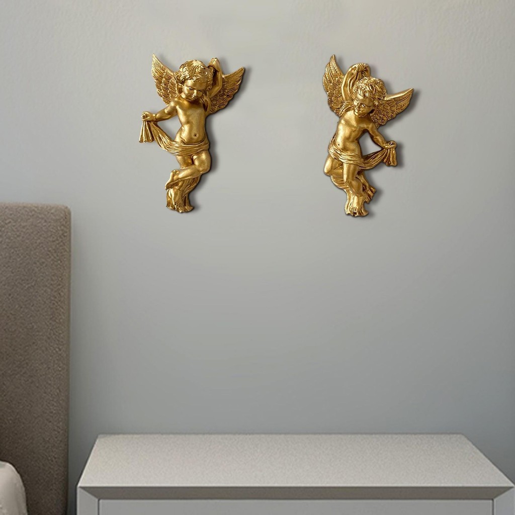 [Lszcx6l ] ชุด 2 เรซิ ่ น Angel และ Cherub Wall ประติมากรรม, Angel Figurines,ตกแต ่ งผนังสําหรับ