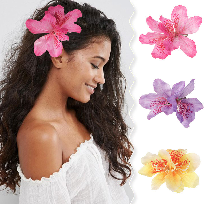 ใหม ่ Cymbidium คลิปลูกไม ้ หวาน Girly ด ้ านข ้ าง Bangs คลิป Bohemian Travel วันหยุดอุปกรณ ์ เสริมผม