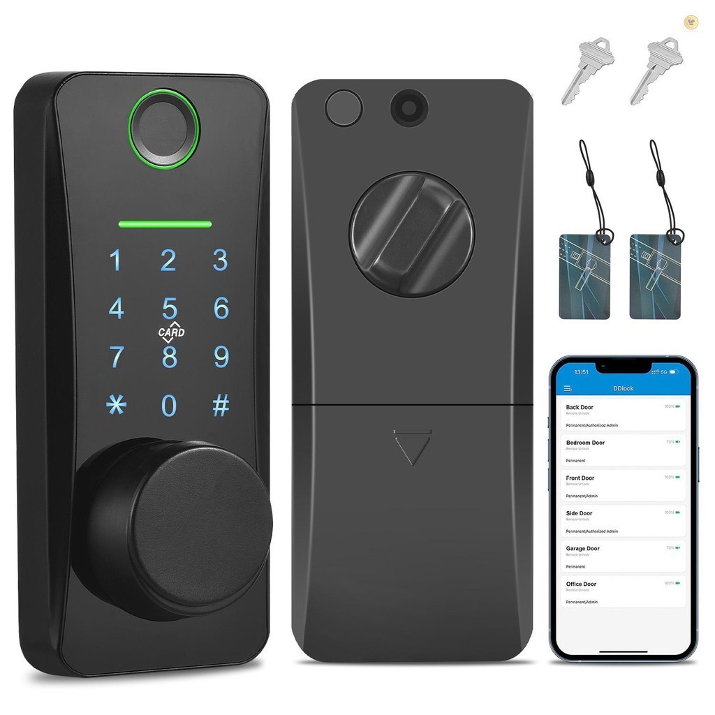 Aoresac Smart Lock/5-in-1 Keyless Entry Door Lock/Smart Front Door Lock/Electronic Digital Lock with Touchscreen Keypad Set/Smart Deadbolt/ติดตั ้ งง ่ าย/TUYA App รีโมทคอนโทรล