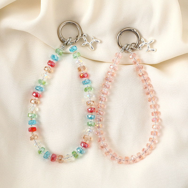อุปกรณ์โทรศัพท์มือถือ จี้ลูกปัดคริสตัลเคสโทรศัพท์พวงกุญแจจี้ป้องกันการสูญหายอุปกรณ์เสริมโซ่กระเป๋าเดินทางช็อกทนผู้ถือบัตรกล้องเครื่องประดับเชือกโทรศัพท์มือ