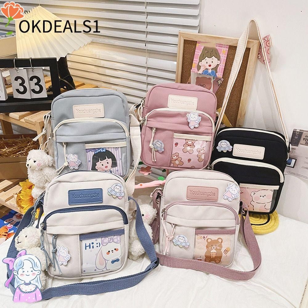 Dealshop กระเป๋าสะพายไหล่ กระเป๋าช้อปปิ้ง น่ารัก สไตล์วินเทจ สําหรับเด็กผู้หญิง