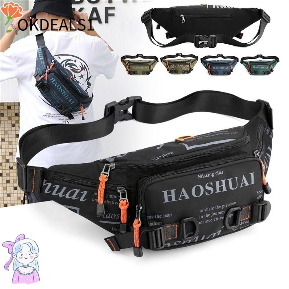 กระเป๋าคาดเอวลําลอง พิมพ์ลายตัวอักษร เหมาะกับใส่กลางแจ้ง