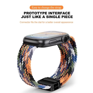 ไนลอนทอหลายสีสําหรับ Apple watch Ultra 44/40/49/45/41/42/38/45mm i-watch Series Ultra2/Ultra/87/6/5/6/5/4/3