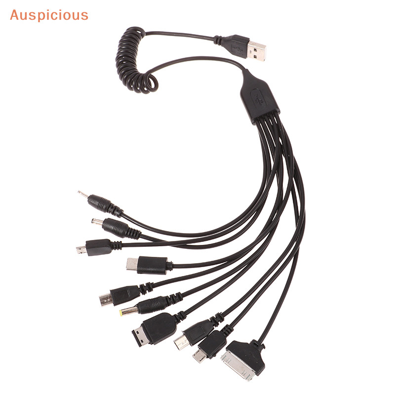 [มงคล] 1 PC 10 In 1 Micro USB Multi Pin Cable Charger Universal USB Adapter Cable Data Wire Cable Data Transfer Cable