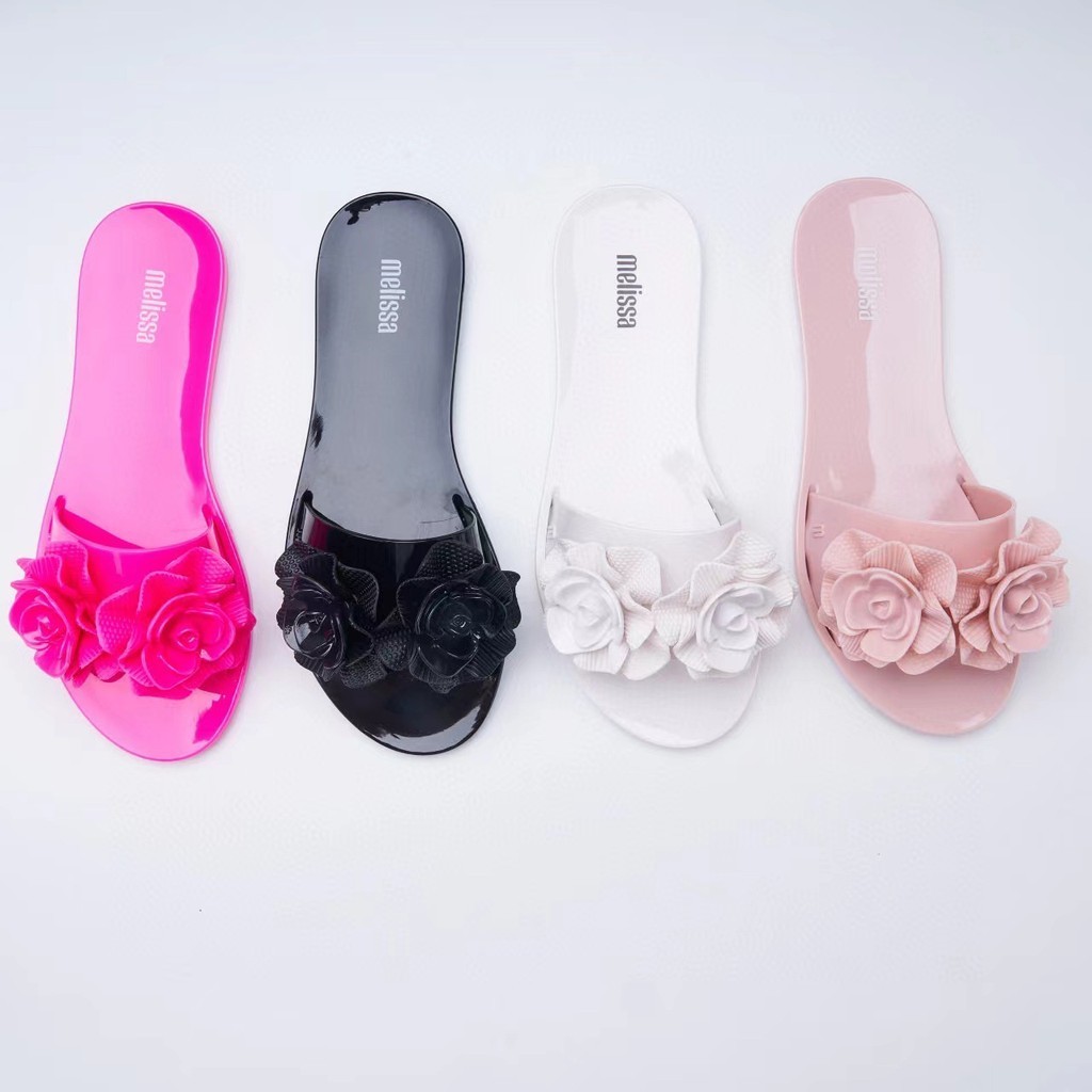 [ คุณภาพสูง ] Jelly Shoes melissas * Camellia Flip-Flops Sandals Women