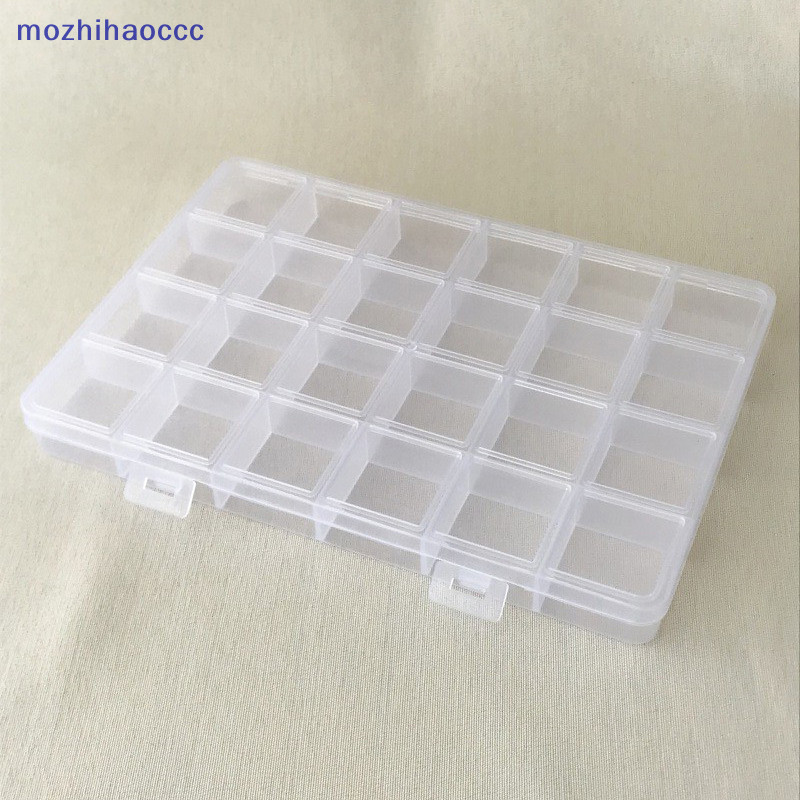 [mozh] ปฏิบัติ 24 ตารางช่องพลาสติกใสกล่องเก็บเครื่องประดับต่างหูลูกปัดสกรูผู้ถือกรณีแสดงภาชนะออแกไนเซอร์ [ไทย]