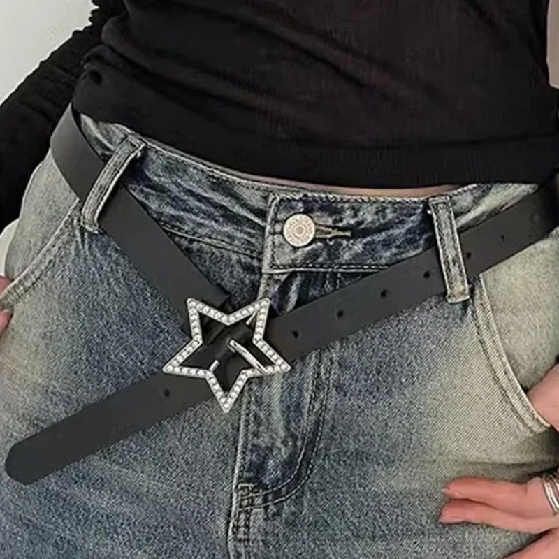 เข็มขัดผู้หญิง Y2K Shiny Star Rhinestone เข็มขัด รูปที่ 7