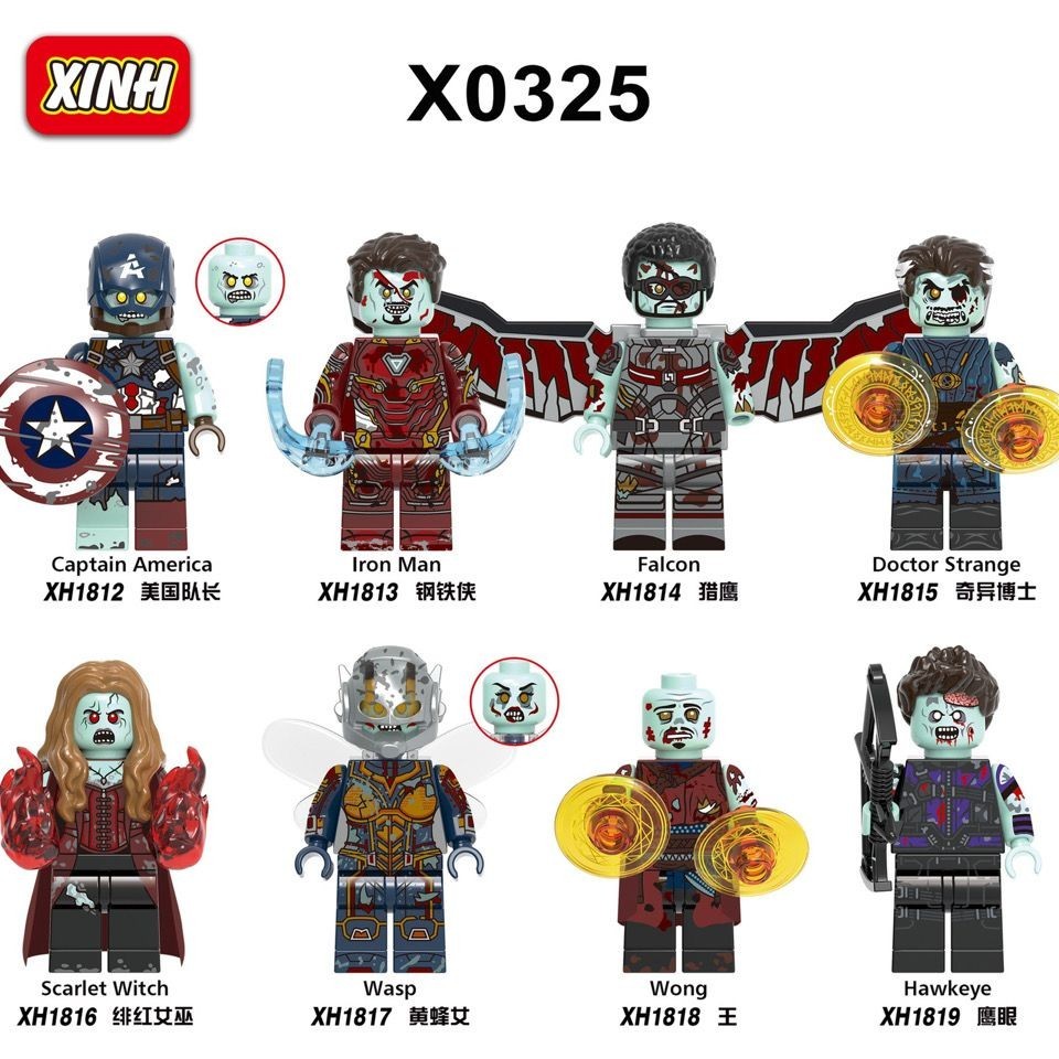 ใช ้ งานร ่ วมกับ Lego Avengers Zombies Iron Man ทีมอเมริกัน Hawkeye Building Blocks Minifigures การศึกษาประกอบของเล ่ นเด ็ ก TUIU
