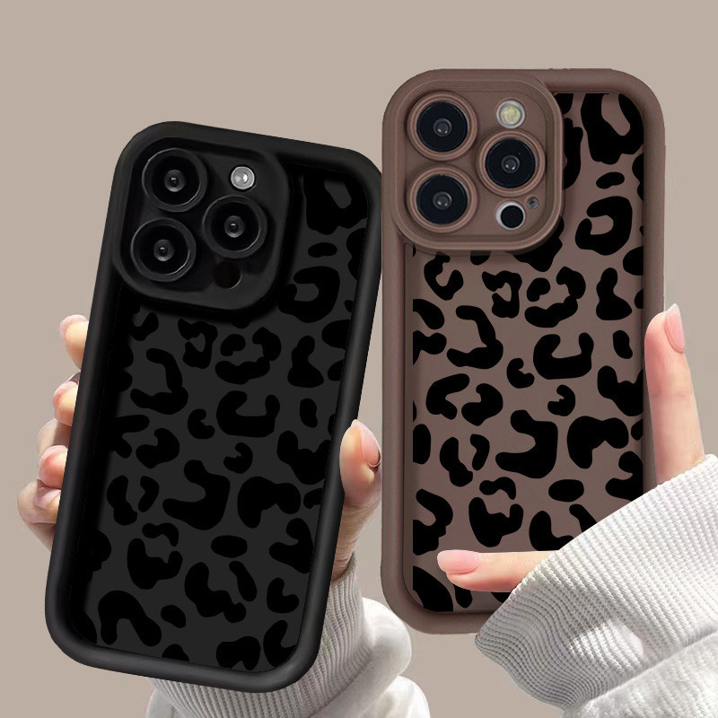 เคสโทรศัพท์มือถือซิลิโคนเหลวแบบนุ่ม For Xiaomi Redmi Note 13 12 11 10 Pro 9 8 10C 9A 9T Poco M6 X6 Pro X5 ปกพิมพ์เสือดาว