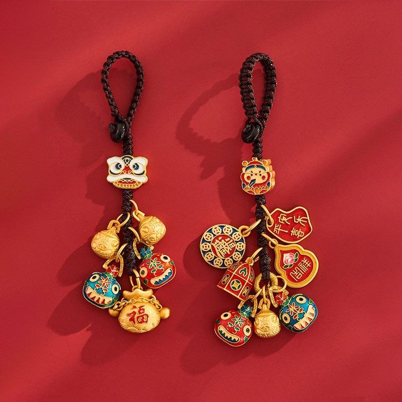 [ Consecrated โชคดีแท ้ ] พวงกุญแจทรายทอง God of Wealth ครอบครัวสามปากสี ่ ปากทอง Swallowing Beast วิธีโบราณจี ้ ทองรถ