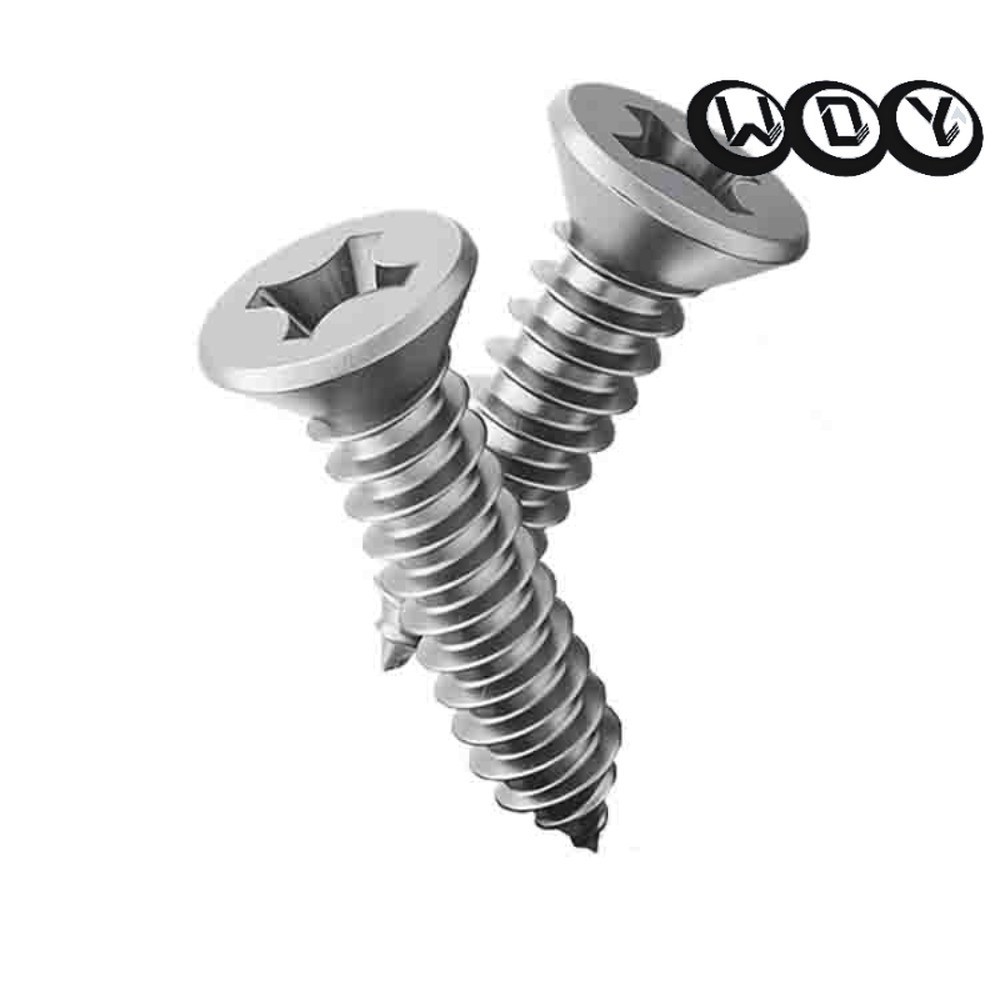 M1-M4 สกรูเกลียวปล่อย สแตนเลส 304 สกรูเกลียวเหล็ก หัวเตเปอร์แฉก F+ เกลียวปล่อย เกลียวเหล็ก【YHL-1B】