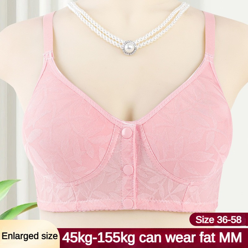 36-58 ขนาดหัวเข็มขัดด้านหน้าใหม่วัยกลางคนและผู้สูงอายุของผู้หญิงสร้างถ้วยชุดชั้นในระบายอากาศโดยไม่ต้องแหวนเหล็กรวบรวมเสื้อกั๊กสไตล์ขนาดบวกช