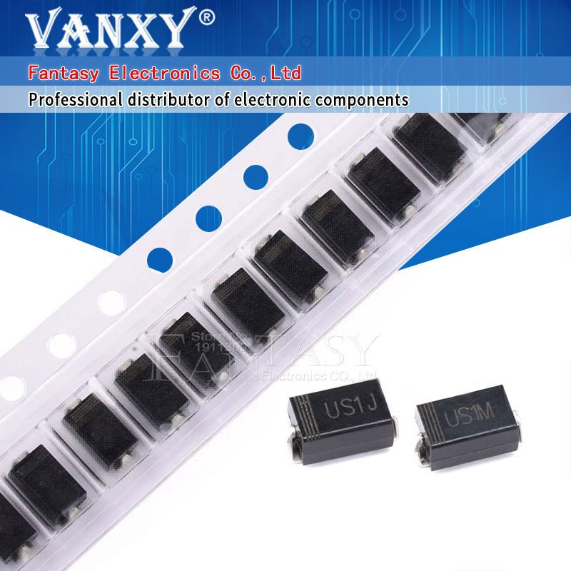 100pcs US1D US1J US1K US1M US2M SMA HER103 HER107 HER207 UF4005 UF4006 SMD 1A 2A 600V 800V 1000V Rec