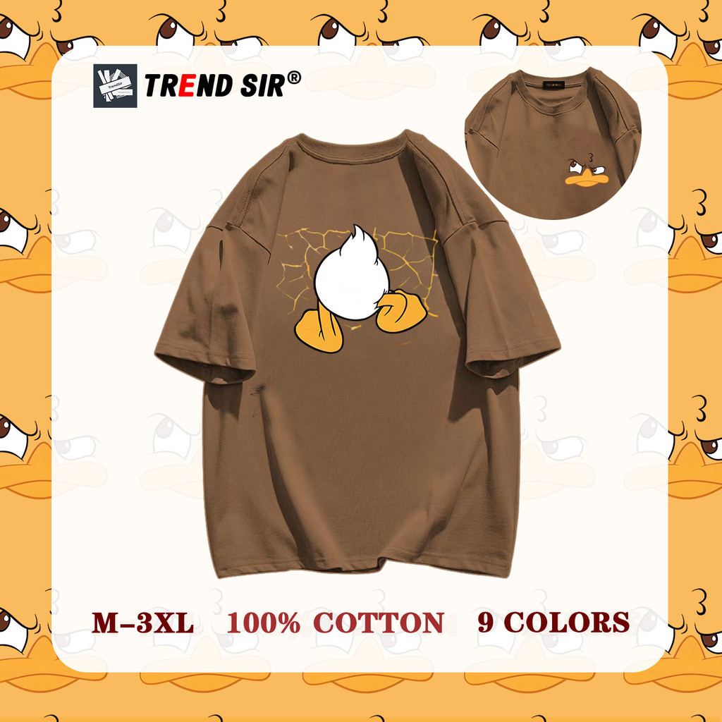 TrendSir New เสื้อยืด cotton แขนสั้น Disney Donald Duck เนื้อผ้าดี 100% Cotton 9สี M-3XL